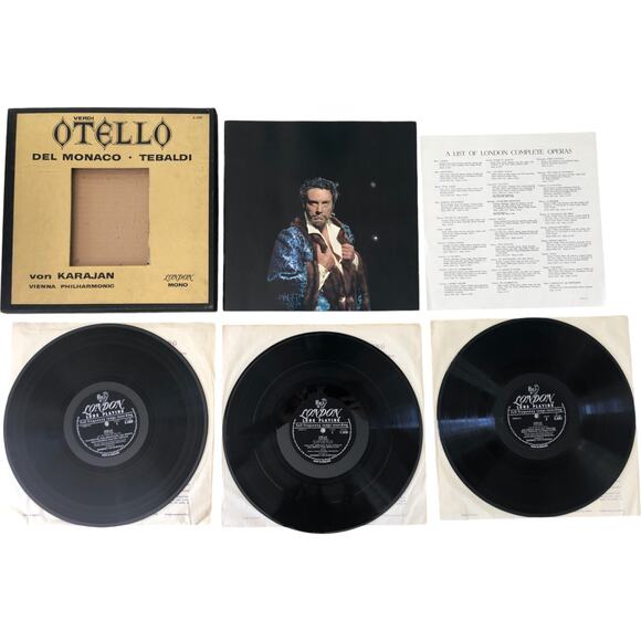 Giuseppe Verdi - Otello w Tebaldi/Del Monaco 1962 3x Vinyl Opera London Records - Picture 2 of 7